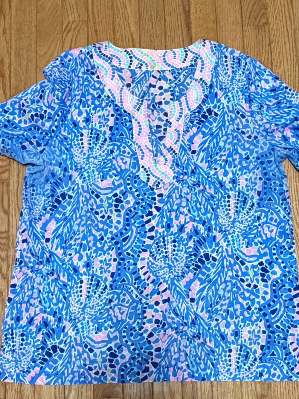Lilly Pulitzer Amelia Island Tunic in Multi Tick Tac Toe Tile size women’s XL - Picture 2 of 6